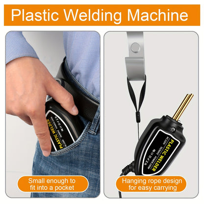 Hot Stapler Mini Plastic Welding Machine Plastic Repair Welder Kit, Car Bumper Repair Kit With 400Pcs/800Pcs Flat/Wave/Outside Inside Corner Hot Staples For Repairing Crack Broken Plastic 220V EU PLUG