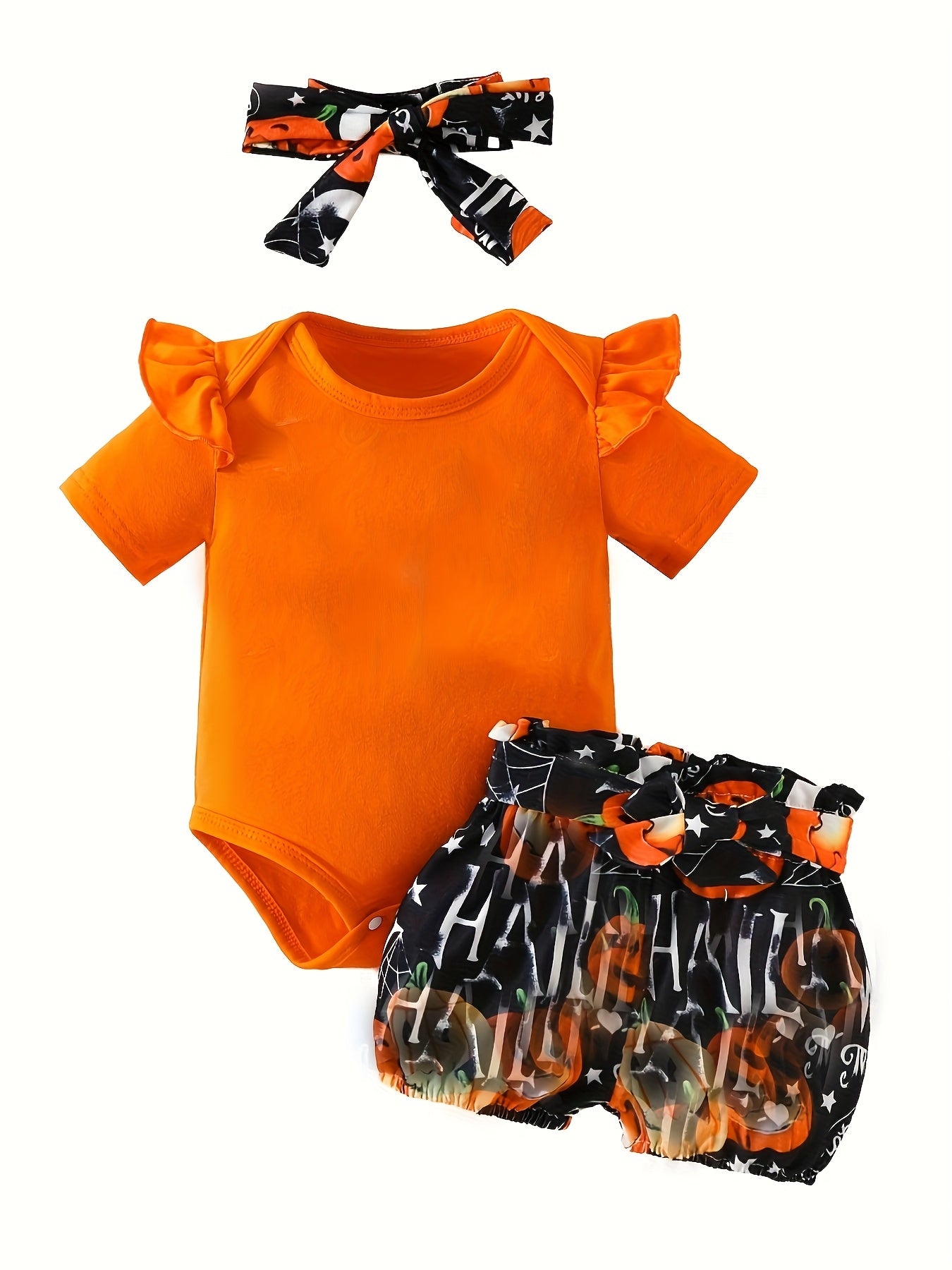 3pcs Short Sleeve & Shorts Set for Newborns - "I'm Daddy's Girl" Letter Print Pants and Headband, Mommy's World Alphabet Kids' Outfit, Perfect for Outdoor