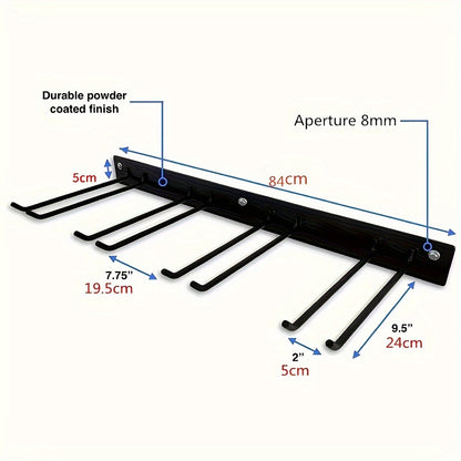 1pc Heavy Duty Wall-Mounted Garden Tool Organizer - Space-Saving Storage Rack for Shovels, Rakes, Brooms & Hoses - Durable Iron with Powder Coating Finish, No Assembly Required, Garden Tool Holder, Sleek Metal Finish, Sturdy