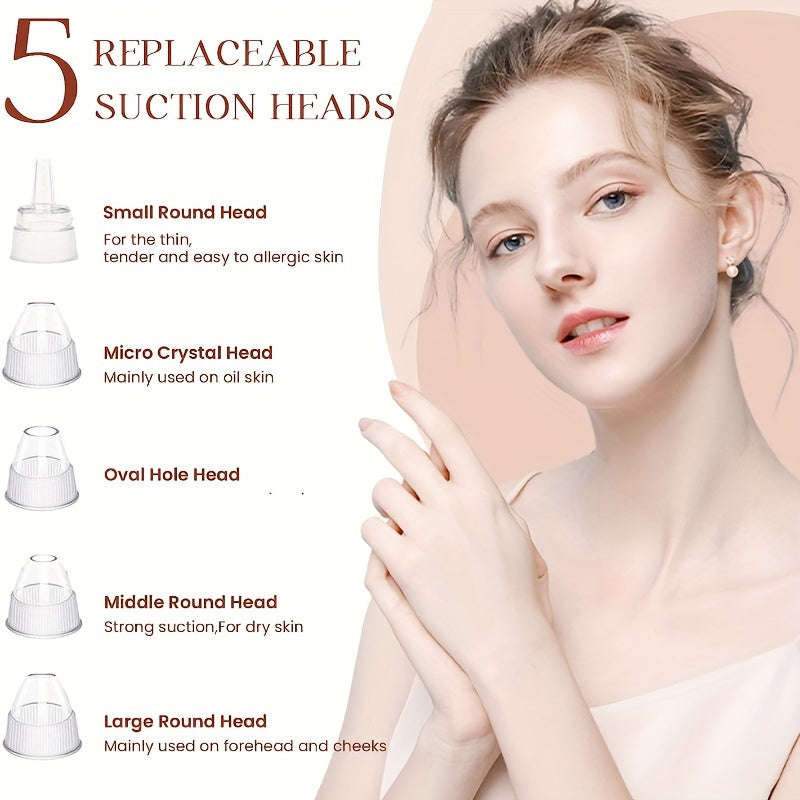 2025 New Facial Pore Vacuum Blackhead Remover, Facial Pore Cleaner - 3 Suction, 5 Probes, USB Rechargeable Facial Cleaning Kit - Adult Facial Electric Cleaning Tool, Birthday Gift, Mother'S Day