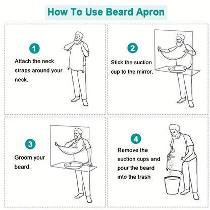 Men Beard Bib Hair Trimmer Shaving Apron Bath Barber Stick To Mirror Cloth Cover Shaving Holder