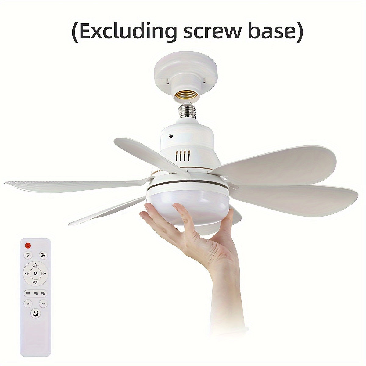 1pc Ceiling Fan With A Remote Control Multifunctional E26/E27 Socket, Adjustable Light And Fan, Simple Style, Easy To Install, Perfect For Bathrooms, Bedrooms, Study Rooms, Living Rooms, Dining Rooms With LED Lights.