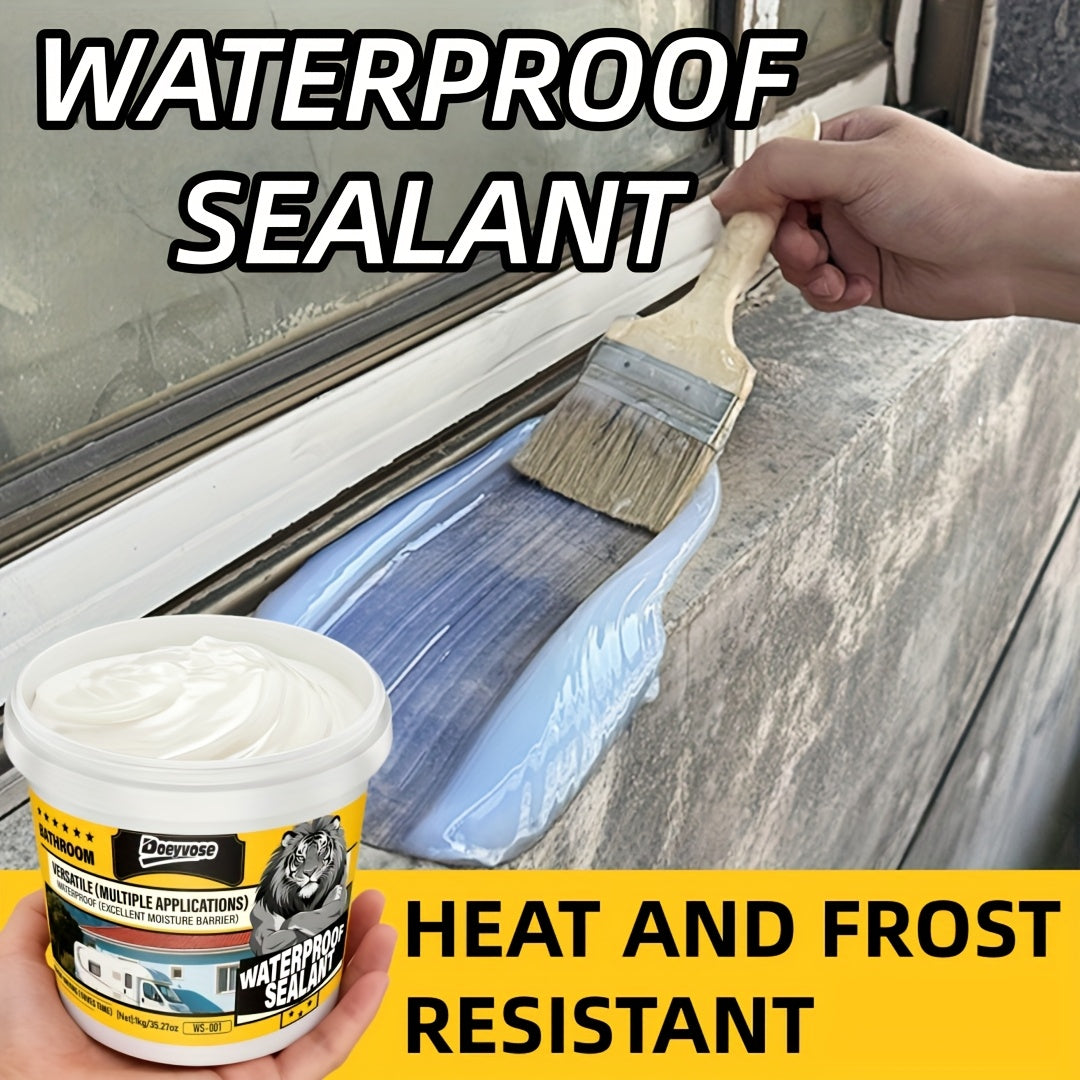 1kg/35oz DOEYVOSE Heavy-Duty Waterproof Sealant - Quick-Drying No-Residue Waterproofing Coating, Strong Adhesive for Ship Decks, Floors, Basements, Roofs, - & DIY Leakproof Seal (1kg Tube)