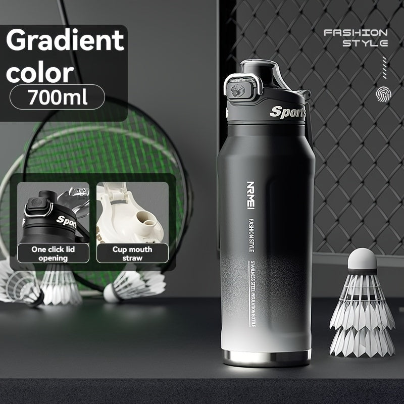 NRMEI Stainless Steel Water Bottle - 12-Hour Heat Retention, 24-Hour Cold Retention, Leak-Proof & BPA-Free with Portable Handle and Dual Drinking Cups, Perfect for Outdoor Cycling, Camping, Hiking, Valentine's Day, Mother's D