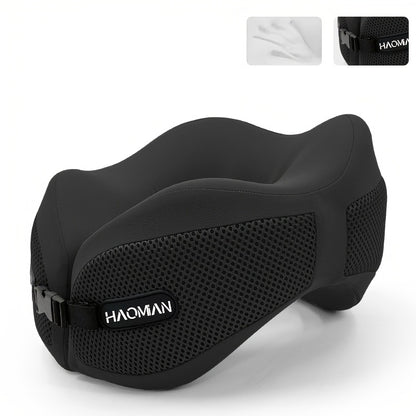 1pc Travel U-Shaped Neck Pillow | 360° Head and Neck Support Design, Compact Ergonomic Washable Cover, Fits Airplane / Car / Train / Camping / Sleeping Scenarios, Portable Support Cushion