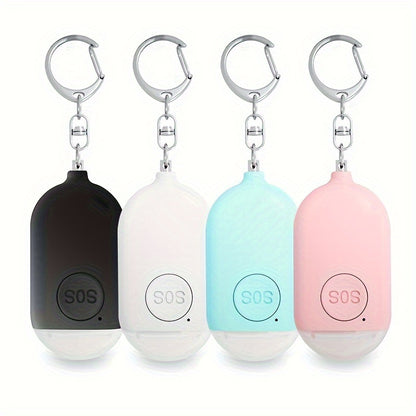 USB Rechargeable 130dB Personal Alarm Keychain for Women - SOS Emergency Safety Siren with LED Light, Panic Button or Pull Pin Alert Device - Compact & Lightweight Design, Available in Pink, Blue, White, Black