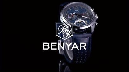 BENYAR Men's Luminous Quartz Watch - 42mm, Chronograph & Analog Display, Sporty Business Casual Design with Faux Leather Strap