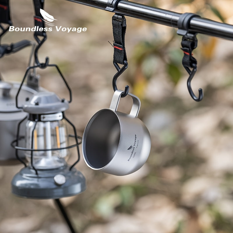 Boundless Voyage 200ml Titanium Double Wall Mug – Ultralight, Durable, Portable Coffee Cup with Handle for Travel, Camping & Outdoor Adventures, Travel Coffee Mug | Modern Minimalist Mug | Titanium Construction, Coffee Trav