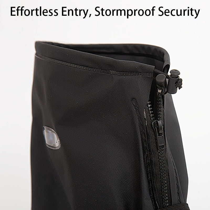 Adults & Students Universal Waterproof Anti-Slip Short Rain Boot Covers - White PVC Thickened Durable High Elasticity Zipper Design One-Touch On/Off, Outdoor Travel Rain Snow Dirt Reusable Hand Wash No Dry Clean Essential Stu