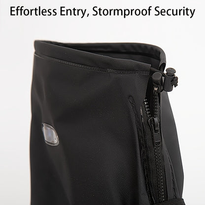 Adults & Students Universal Waterproof Anti-Slip Short Rain Boot Covers - White PVC Thickened Durable High Elasticity Zipper Design One-Touch On/Off, Outdoor Travel Rain Snow Dirt Reusable Hand Wash No Dry Clean Essential Stu