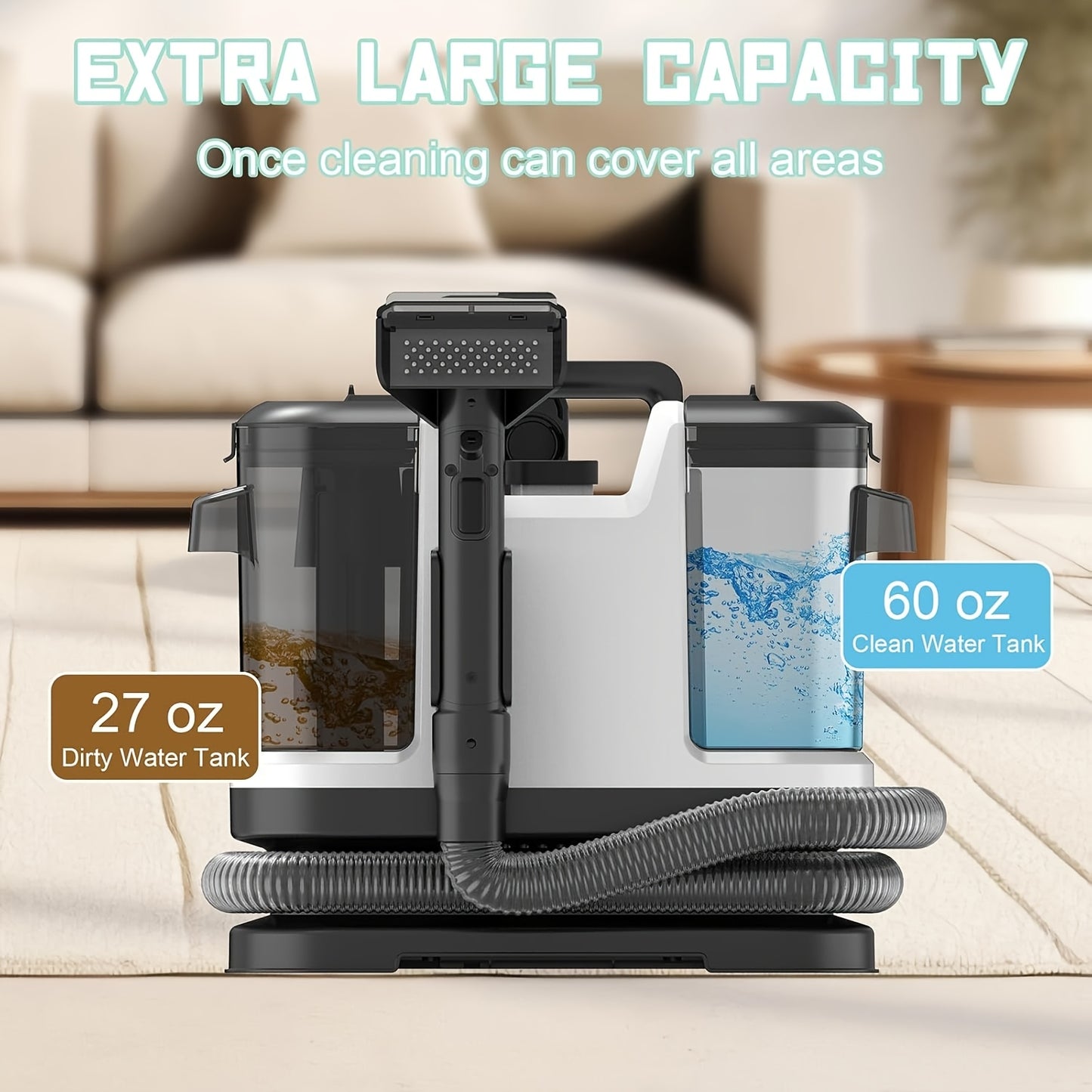 Spot Cleaner 500W 12Kpa Handheld Carpet Cleaner for Sofa Curtain Spray Suction Integrated Machine Household Clean Machine