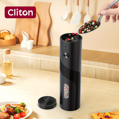 1pc or 2pcs Rechargeable Electric Salt & Pepper Grinder with LED Light - Automatic Salt & Pepper Mills, USB Charging, Adjustable Coarseness, 110ml Large Capacity, Ideal for Kitchen & Dining Use, Kitchen Spice Mill | Modern Ki