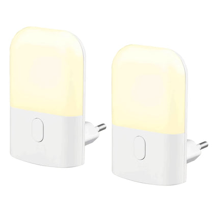 1pc/2pcs Plug-in LED Night Light, Mini Warm White LED Night Light. Bedroom, Bathroom, Kitchen, Corridor, Stairs Brightness Adjustable