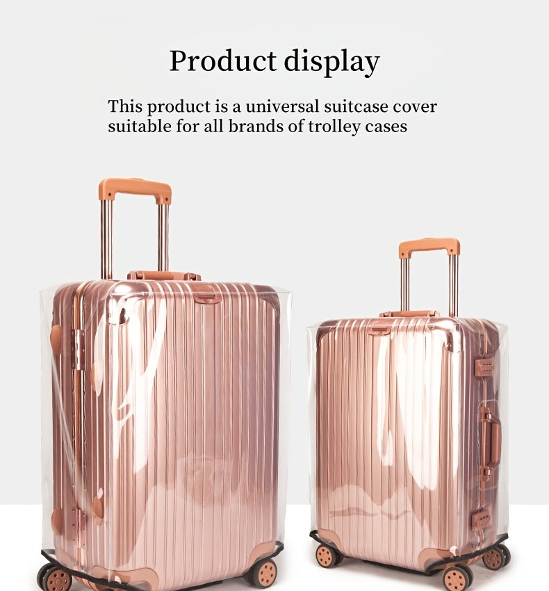 3pcs Luggage Protective Covers, Check-in Shockproof Thick PVC Transparent Dustproof Covers for 50.8cm+60.96cm+71.12cm Suitcases, Waterproof & Durable