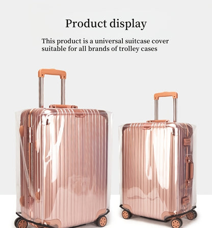 3pcs Luggage Protective Covers, Check-in Shockproof Thick PVC Transparent Dustproof Covers for 50.8cm+60.96cm+71.12cm Suitcases, Waterproof & Durable