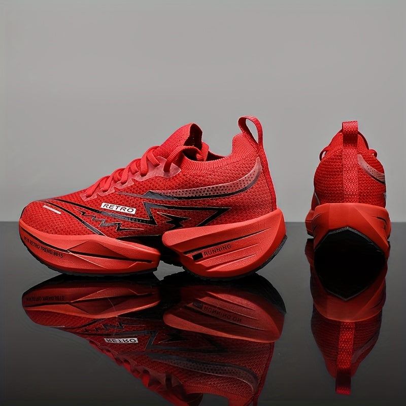 Ténis Slip-On para Homem - Calçado de Corrida Respirável com Estampado Geométrico e de Letras para Ginásio e Uso Casual