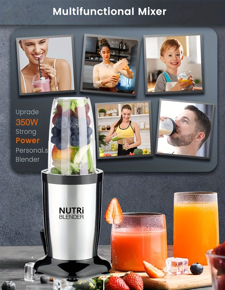Smoothie Blender, Milkshake And Smoothie Blender, 15pcs Kitchen Personal Blender And Grinder Combo, Single Blender for Making Juice, Baby Food And Nutritional Recipes with Clean Brush