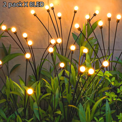 Two Solar Garden Lights, Equipped with 6/8/10 LED Bulbs, Firefly Floor Lights, Outdoor LED Lights, Spherical Garden Decorative Lights for Yard Lighting, Festive Parties, Christmas, Independence Day Dance Illumination to Beaut