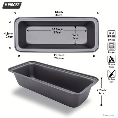 GDDGCUO Non-Stick Carbon Steel Loaf Pan and Cake Mold Set - 29.21 x 10.67 cm, Perfect for Baking Bread, Toast, and More - Ideal Christmas Gift for Home Bakers