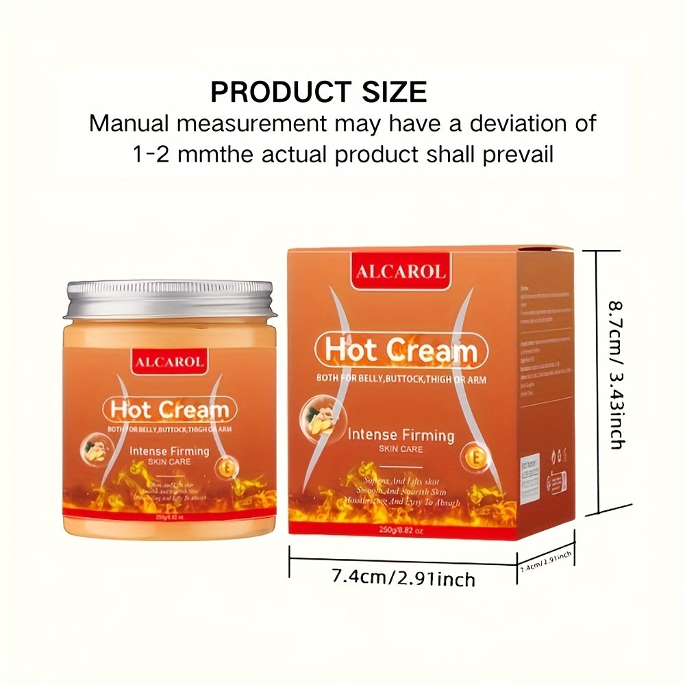 ALCAROL Thermal Cream 250g - Turmeric & Vitamin E Abdomen, Buttocks, Thighs and Arms Thermal Cream | Strong Firming + Deep Moisturizing + Promoting Perspiration | Exercise Burning Improves | Suitable for All Light Beige Types