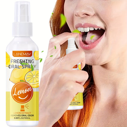 Lanemay Lemon Freshening Oral Spray with Mint - Paraben-Free, Soothes Dry Mouth, Freshens Breath, Leaves Mouth Feeling Clean - Ideal for Dry Mouth & Fresh Confidence, Breath Freshening Spray | Lemon Mint Flavor | Soothing Ora