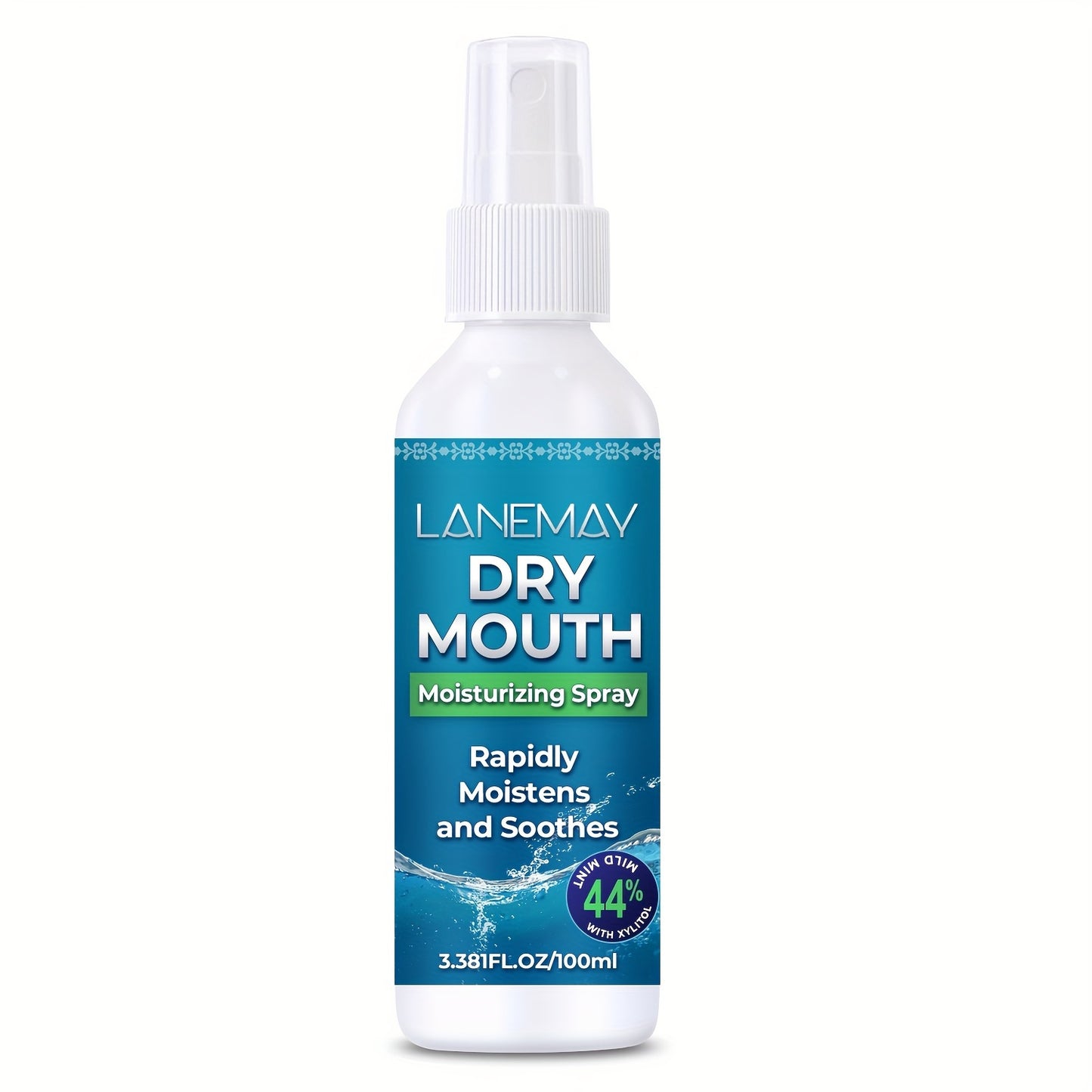 Lanemay Dry Mouth Moisturizing Spray 1.01fl.oz. - Stimulates Saliva for Fresh Breath, Reduces Acid, Fast-Acting Relief, Extended Effect, Natural Ingredients, Ideal for Adults