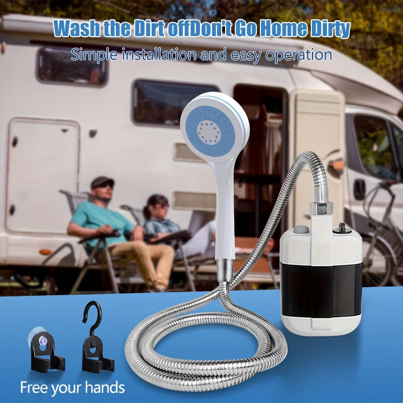 Portable Shower Camping Travel Shower, RV Travel Home Travel Garden Water Handheld Camp Shower Pump-Water Filtration System (4 to 5 Liter Water Flow Per Minute) RV Exterior Showers