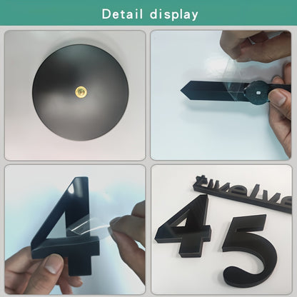 1pc Large DIY Wall Clock Kit, 3D Modern Frameless Wall Clock With Mirror Number Stickers For Home Living Room Bedroom Office Decor, Halloween Room Decor, Xmas Home Decor