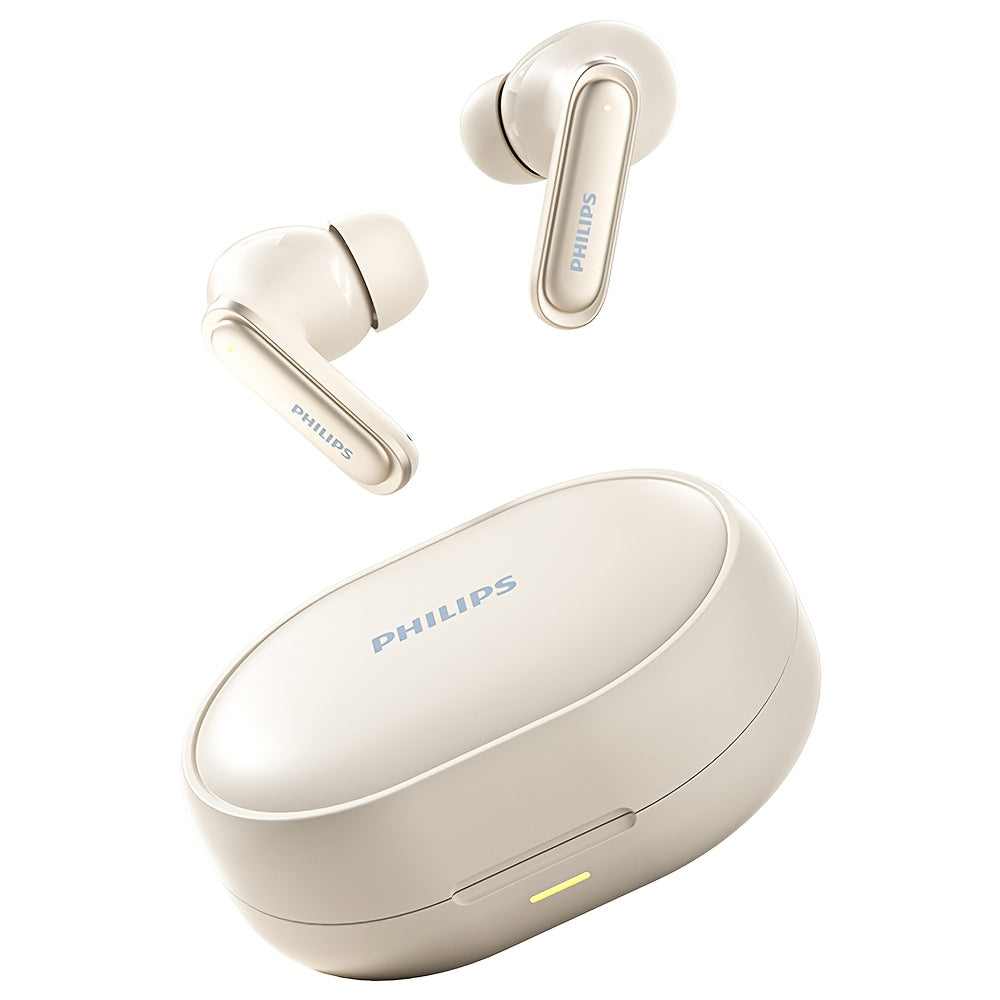 2025 for philips Wireless Noise Cancelling Headphones with 400mAh Battery, Double-Click Left Ear to Switch Mode, Lightweight & Portable, USB-C Charging, Condenser Microphone, Semi-Open Back Design, Ideal Gift for Gamers & Mus