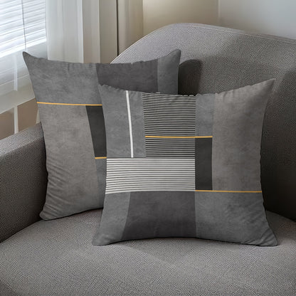 2pcs Modern Geometric Throw Pillow Covers, 45.72x45.72 cm, Dual-Sided Design, Soft Polyester, Zip Closure - Perfect for Living Room & Bedroom Decor (Inserts Not Included)