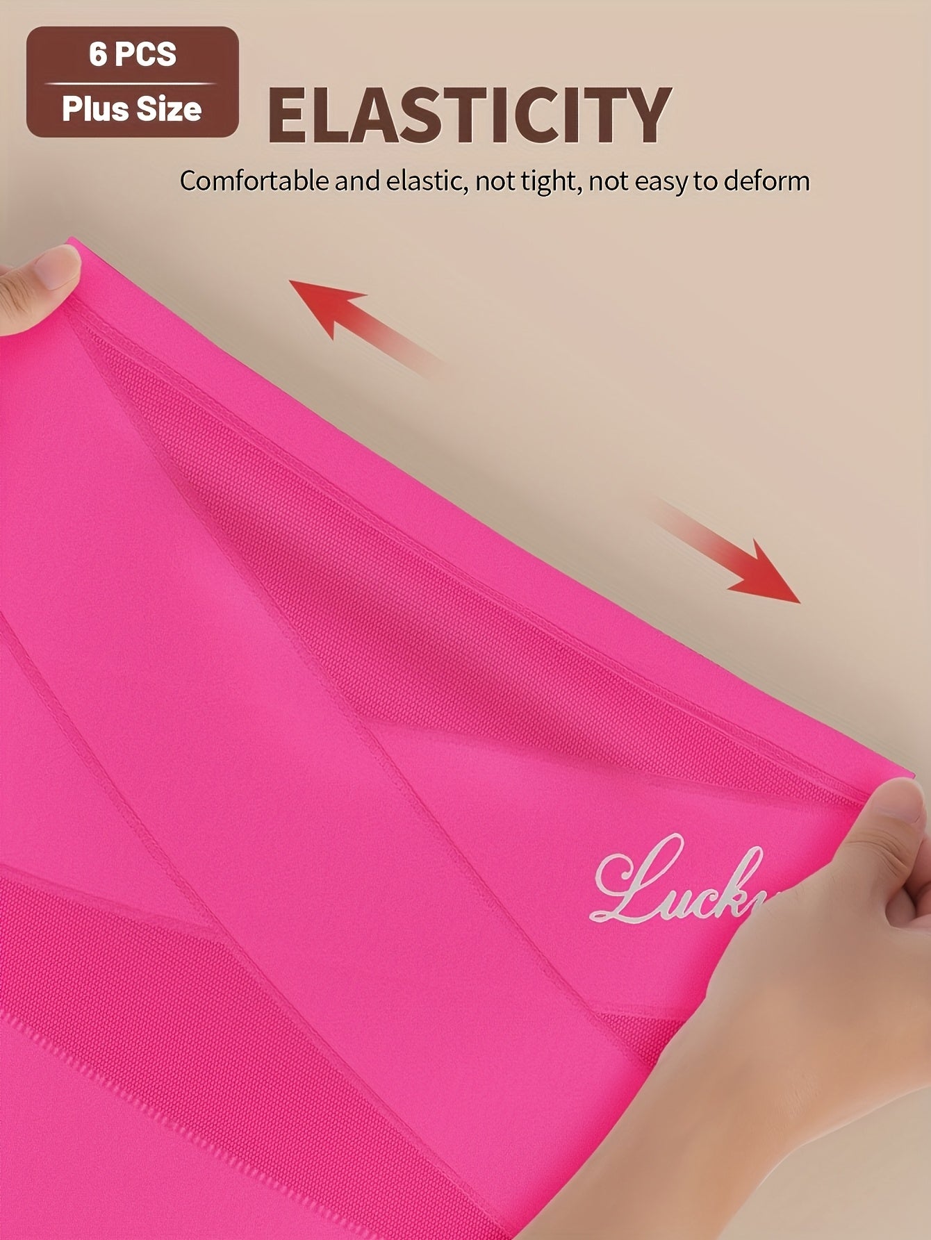 6-Pack MIOTAN Plus Size High-Waisted Tummy Control Panties for Women, Breathable Mesh Crossed Waistband, Seamless Fiber, Shaping Butt Lifting Underwear, Elegant Solid Color, Medium Stretch Knit Fabric, 90% Polyester 10% Elast