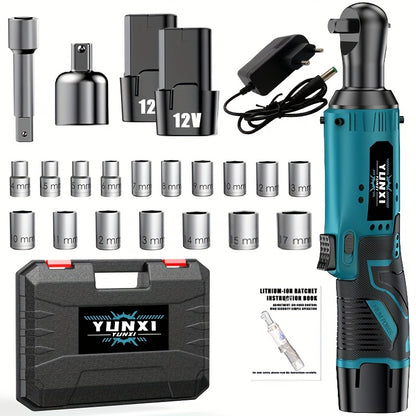 2025 New Electric Wrench, Portable Ratchet Wrench, Automotive Maintenance Angle Crane Installation Tool, Effort-Saving Quick-Release Wrench for Home Renovation, Ergonomic Socket Design, Featuring Adjustable-Speed Trigger, Ide