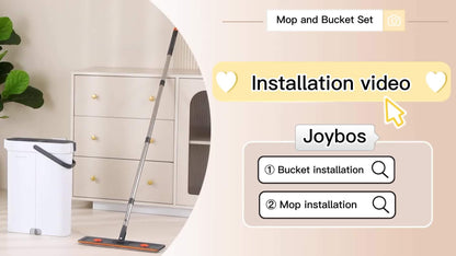 Mop and bucket complete cleaning system, hands-free household dust removal flat mop, dry and wet separation bucket, with washable and reusable microfiber cloth, household floor, courtyard, and bathroom, cleaning supplies, cle