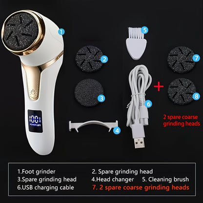Electric Feet Callus Remover, Rechargeable, Portable Electronic Foot File Pedicure Tools, Electric Callus Remover Kit, Professional Pedi Feet Care For Dead, Hard Cracked Dry Skin Ideal Gift Electric Foot Repair Machine Suppor