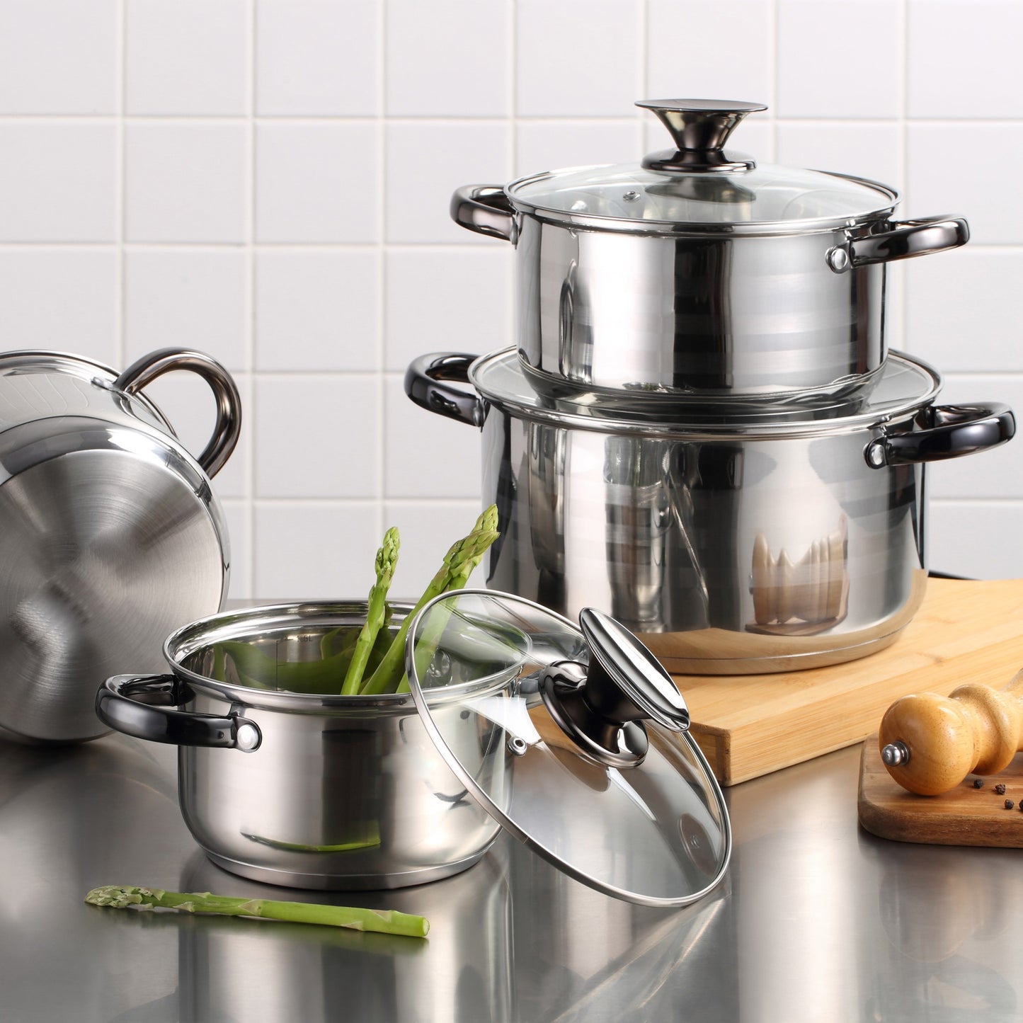 8-Piece Set + 3 Pans