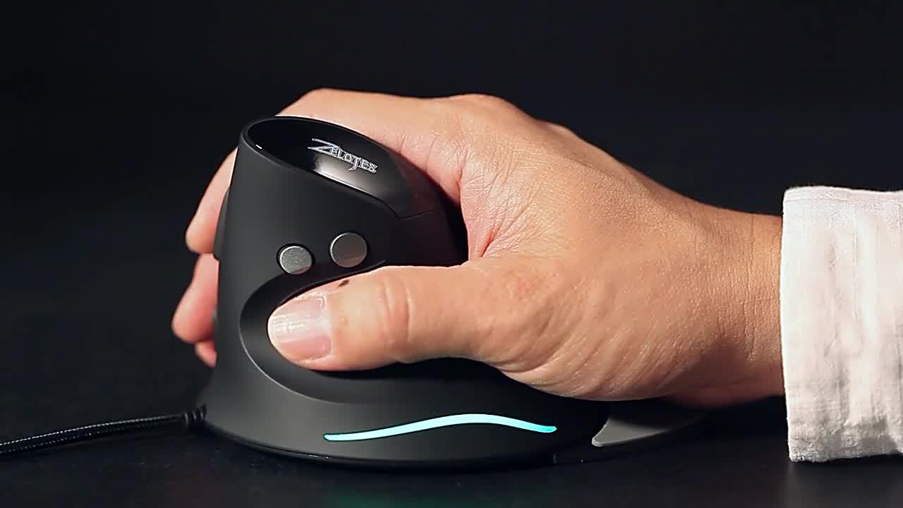 Vertical Wired Mouse, Ergonomic Design, 6 Buttons, Suitable for PC/Mac/Laptop Vertical USB Wired Mouse, Gaming E-Sports Mouse, ZELOTES T-30