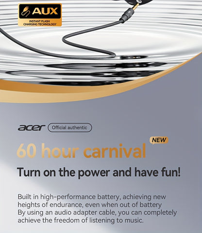Upgraded Wireless Over-Ear Headphones with Bass-Enhanced Sound, Lightweight Foldable Design Featuring Built-In Microphone. Includes 3.5mm Audio Cable