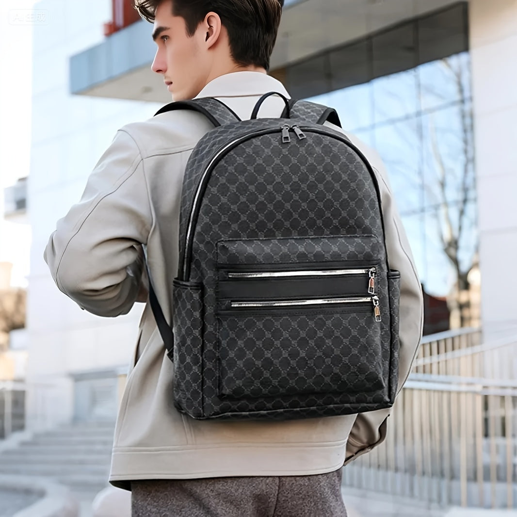 Men's & Women's Large Capacity Lightweight Backpack - 39.62cm Laptop Computer Bag, School Travel Backpack with Tablet Pocket, High Quality Backpack for College, Commuting, & s (Black/Grey, Casual/Dressy)