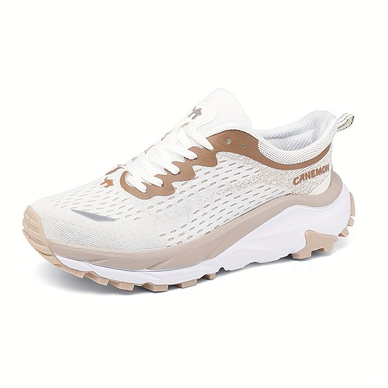 CANEMON Men's Lightweight Cushioned Running Shoes with MD Sole, Grey//Yellow Low-Top Sneakers - All-Season Comfort, Shock-Absorbing Tread Traction for Gym, Jogging, Gymnastics & Casual Wear - Breathable Sneakers, Running Shoe