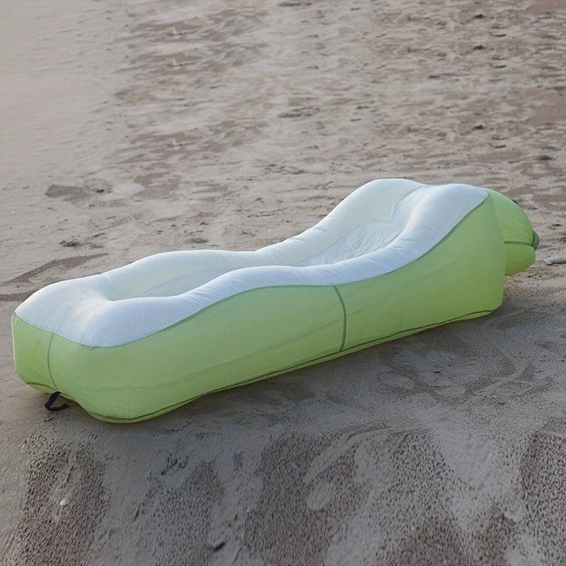 1pc Versatile Inflatable Lounger - Portable Air Sofa for Camping & Outdoor Adventures, Durable Polyester, Water & Land Use, Ideal for Festivals, Travel, and Family Events, Festival Air Mattress | Versatile Inflatable Sofa | E