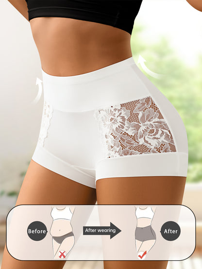 4pcs set of elegant and romantic floral lace-trimmed Women's briefs. Fashionable, comfortable, and breathable. Can be worn as outerwear, suitable for holidays, and wearable all year round. Affordable pants.