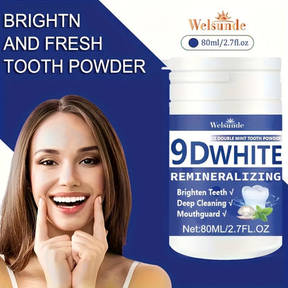 9D White Remineralizing Hydroxyapatite Tooth Powder, Tooth Whitening Powder, Deep Cleaning, Fresh Breath, Ideal for Oral Health & Hygiene Gift for Women Men, Breath Freshener, Toothpaste, Tooth Cleaning Powder for Daily Life