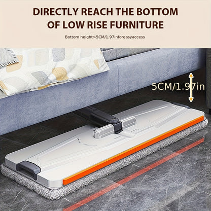 LDQ Heavy-Duty Mop & Bucket Set with 4 Washable Reusable Pads (Compatible with /Mop) - Wet/Dry Floor & Window, Space-Saving Stackable Design, Manual Operation for, Office, Commercial Use - No Required