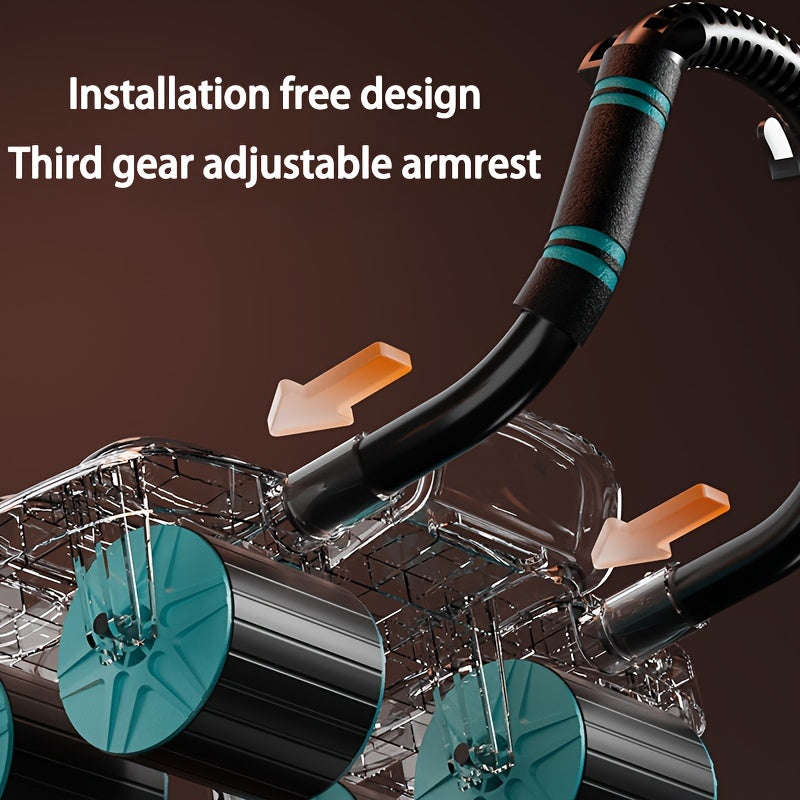 Lingpeng Smart Ab Roller com Rebote Automático - Aparelho de Treino de Força Abdominal com 4 Rodas e Apoio para Cotovelos, Material Durável em PP/TPE, Ideal para Exercícios em Casa, Lingpeng