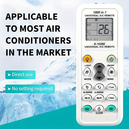 Universal A/C Remote Control - Compatible with Multiple Brands and Models - Easy Temperature Control and Energy Savings, Air Conditioner Remote, Remote Air Condition Control, Air Conditioner Remote Control, Energyefficient Co