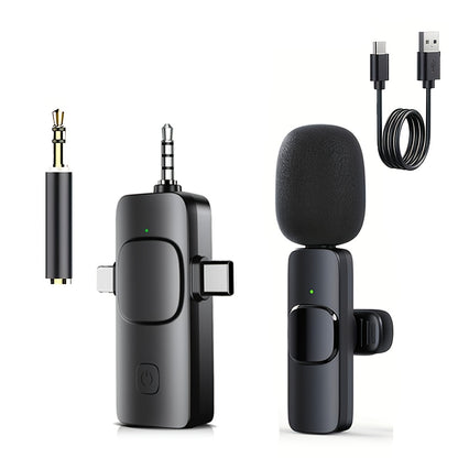 3.5mm Jack 3-in-1 Professional Wireless Lavalier Microphone with Noise Cancelling, Clear Sound, High Sensitivity, 2.4GHz Receiver, Stable Transmission - Ideal for Computers, Cameras, Laptops, Online Teaching, Conferences, Tou