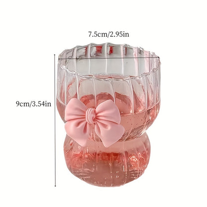 1pc Butterfly Pattern High Borosilicate Glass Coffee Cup, Heat-Resistant Vertical Ribbed Tea & Milk Mug, Durable Glass Drinkware, with No Assembly Required for Tea & Coffee