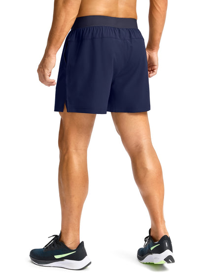 Men'S Light Gray Running Shorts with Zipper Pockets - Adjustable Drawstring, Quick-Dry Athletic & Casual Shorts for Gym, Training, Hiking, and Everyday Wear