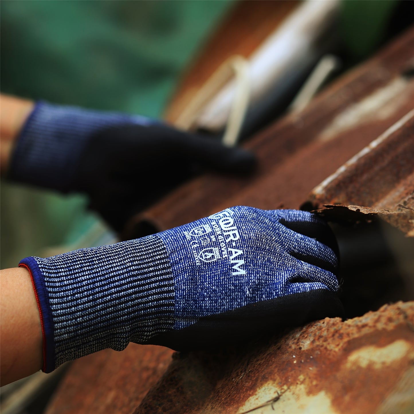 3 Pairs of Level 3 Cut-Resistant Work Gloves with Firm Non-Slip Grip, Durable & Breathable Nitrile Foam Coating, and Touchscreen Compatible 3D-Comfort Fit