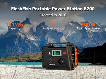 200W Portable Power Station 60W Foldable Solar Panel, 151Wh Digital Display Solar Generator, with BMS Smart Battery | High-Density Lithium Battery | Sine AC Power, Home Backup | Outdoor Travel Essential Set, Portable Generato